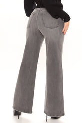 West Village Stretch Wide Leg Jeans - Grey Ins Street
